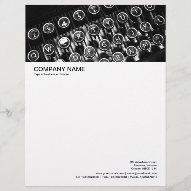 Lettre À En-tête En-tête d'image volumineux - Machine à écrire Vint (Devant)