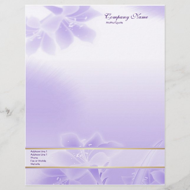 Lettre À En-tête Floral pourpre foncé (Devant)