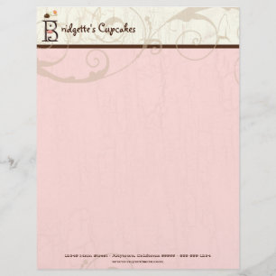 Lettre À En-tête Lettre B Cupcake Business en-tête