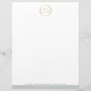 Lettre À En-tête MODERNE FLÈCHE LOGO feuille d'or rustique dessinée