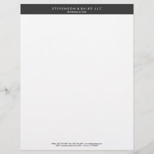 Lettre À En-tête Noir et blanc professionnel simple