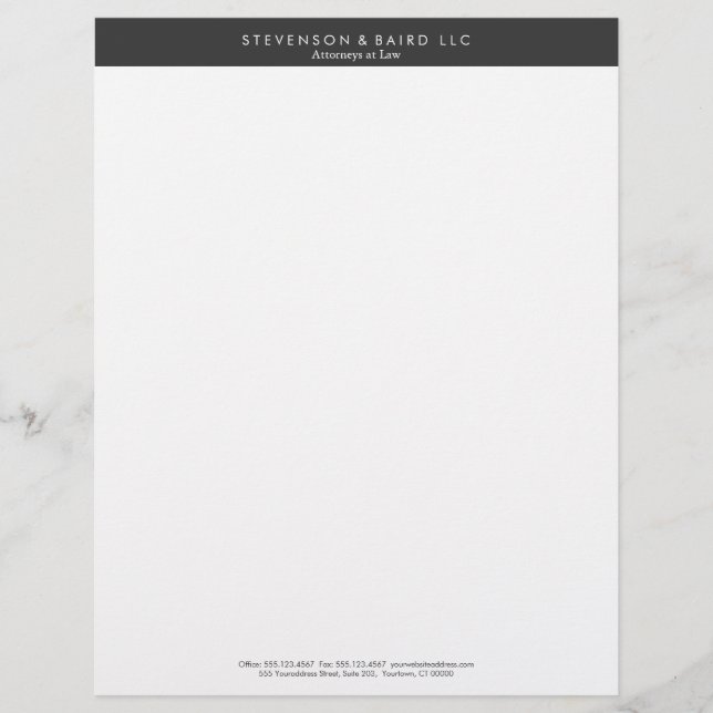 Lettre À En-tête Noir et blanc professionnel simple (Devant)