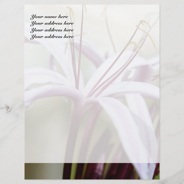 Lettre À En-tête Papier à en-tête personnalisé Lily (Devant)