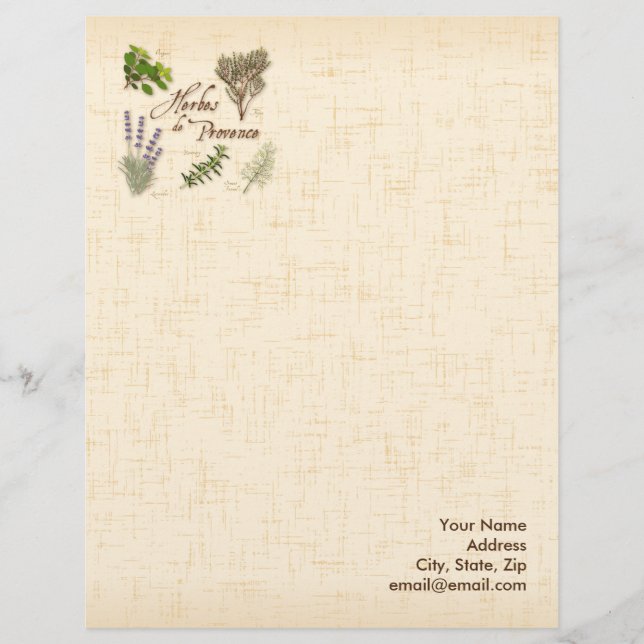 Lettre À En-tête Papier à lettres Herbes de Provence (Devant)
