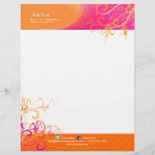 Lettre À En-tête PixDezines Sorbet Swirls+anneaux art déco amovible