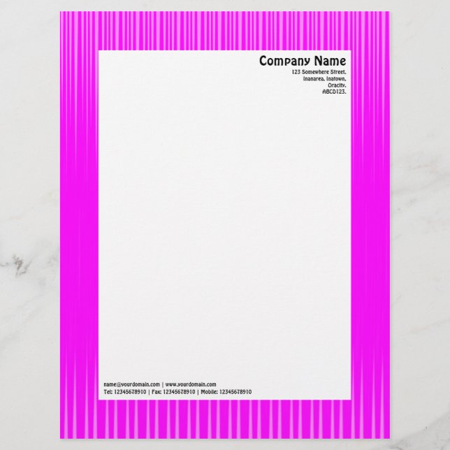 Lettre À En-tête Rayons - Magenta et Blanc (Devant)