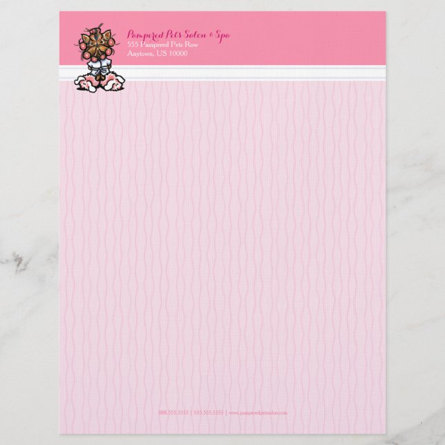 Lettre À En-tête Spa du chien Yorkie Pink (Devant)