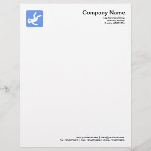 Lettre À En-tête Symbole de l'homme tombé - Bleu bébé