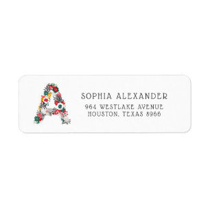 Lettre A   LETTRE FLEURIE Whimsical Monogramme I