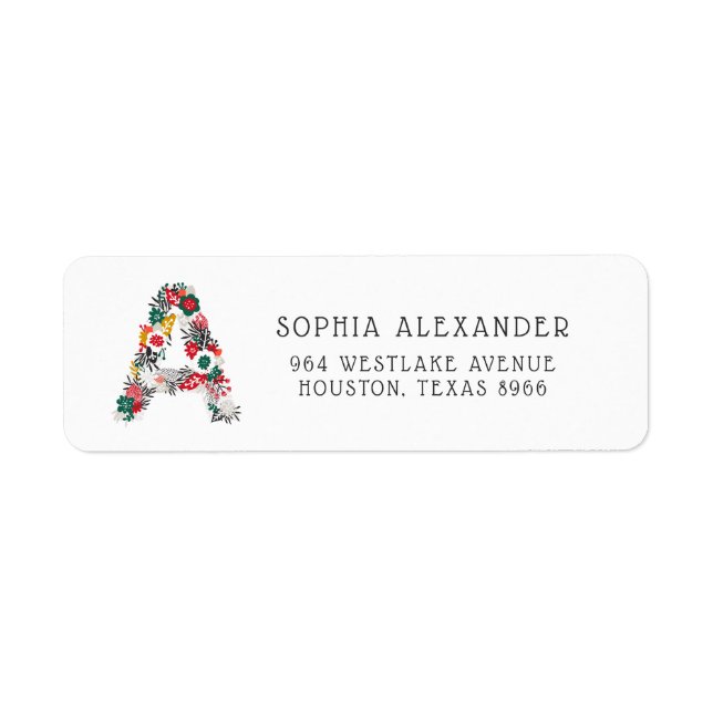 Lettre A | LETTRE FLEURIE Whimsical Monogramme I (Devant)