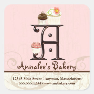 Lettre A Monogram Cupcake Logo Stickers d'entrepri