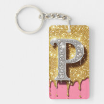 Lettre à monogramme doré P Cadeau initial diamant 