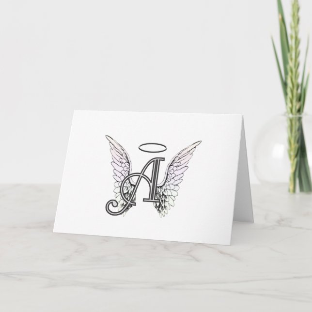 Lettre A Monogramme initial avec ailes angéliques  (Devant)