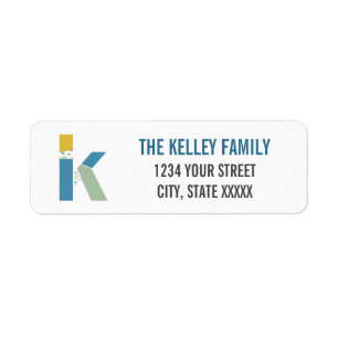 Lettre Abstraite moderne K Monogramme Adresse init