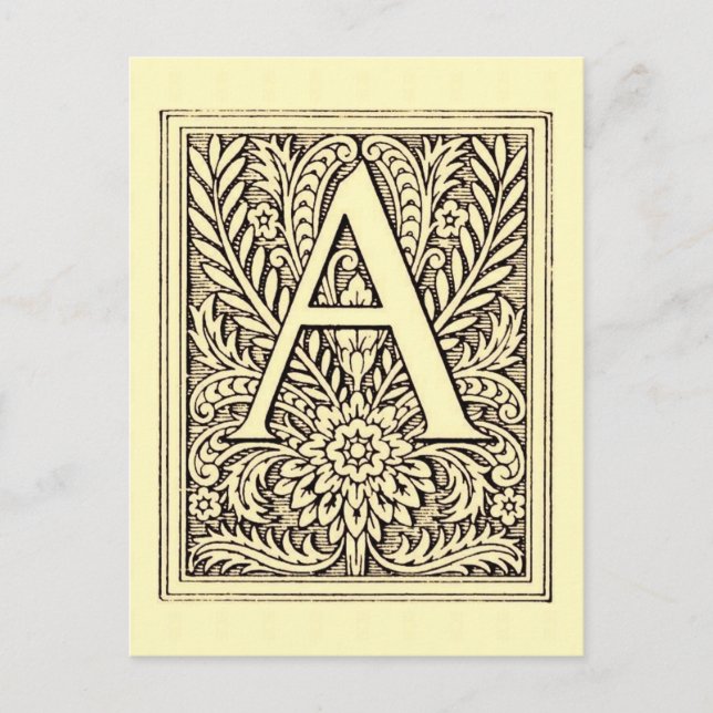 LETTRE Alphabet A CARTE Postale (Devant)