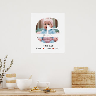 Lettre Alphabet bébé personnalisée - G - Poster