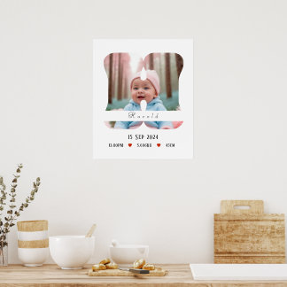 Lettre Alphabet bébé personnalisée - H - Poster
