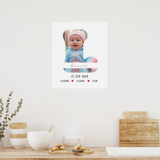 Lettre Alphabet bébé personnalisée - L - Poster