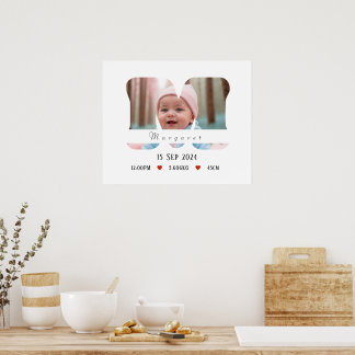 Lettre Alphabet bébé personnalisée - M - Poster