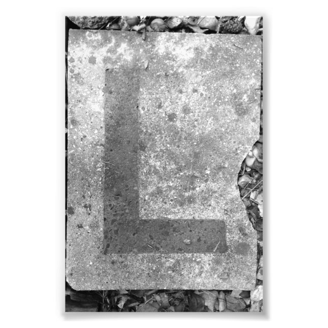 Lettre alphabet L Photographie noir et blanc (Devant)