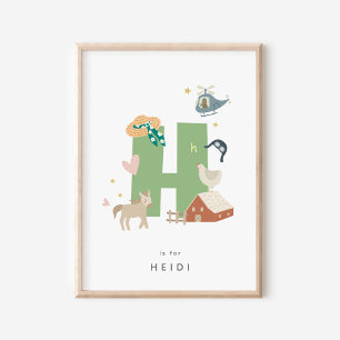 Lettre Alphabet Personnalisée Lettre H Poster