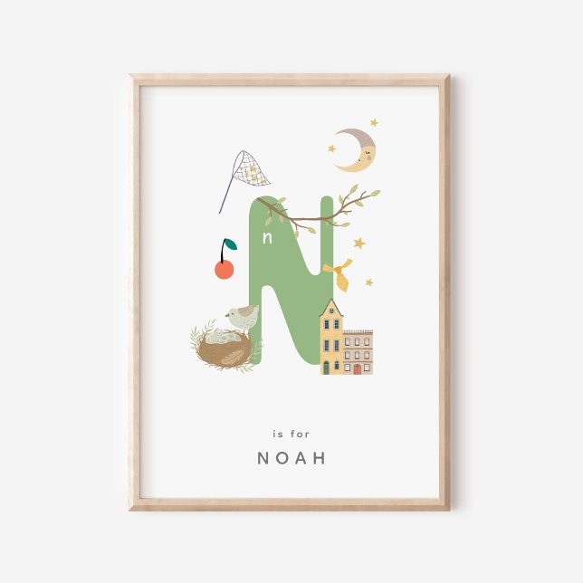 Lettre Alphabet Personnalisée N Poster (Créateur téléchargé)