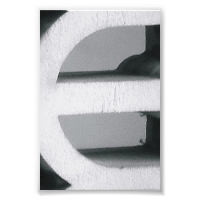 LETTRE Alphabet Photographie E2 Noir et Blanc 4x6 (Devant)