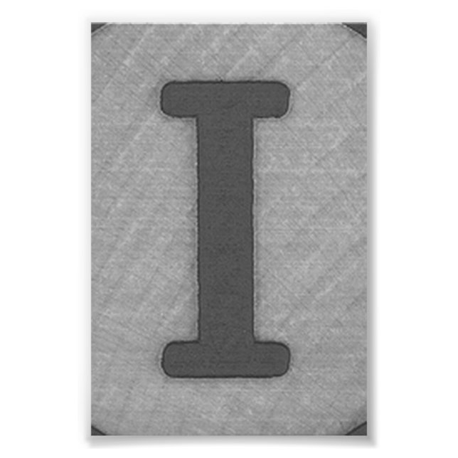 LETTRE Alphabet Photographie I9 Noir et Blanc 4x6 (Devant)