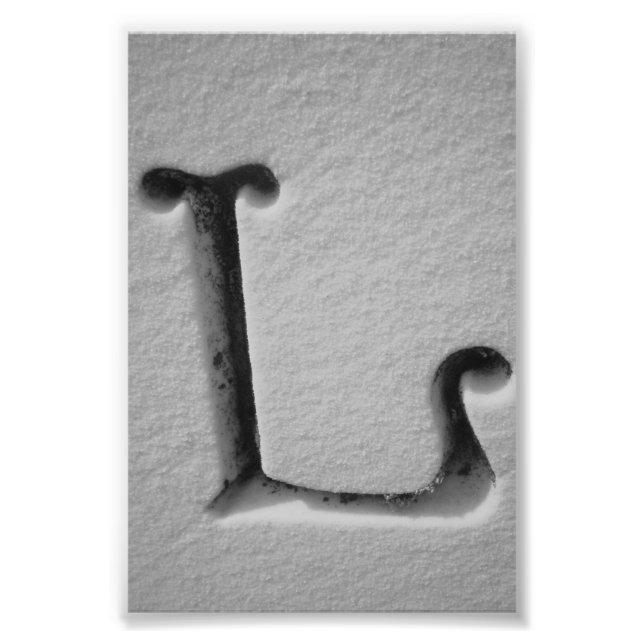 LETTRE Alphabet Photographie L4 noir et blanc 4x6 (Devant)
