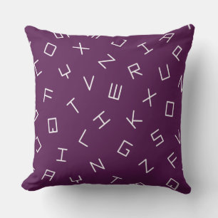 Lettre alphabet prune Coussin