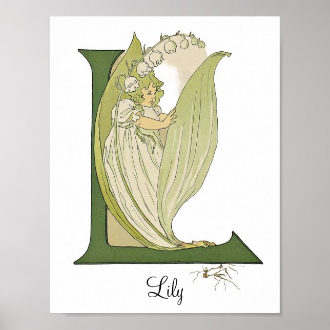 Lettre Alphabet Vintage personnalisée L Poster (Devant)