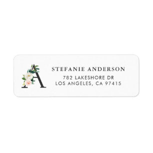 LETTRE AQUATICOLE A MONogramme Jolies fleurs