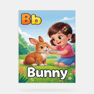Lettre B Affiche Alphabet - B est pour Lapin - Mig