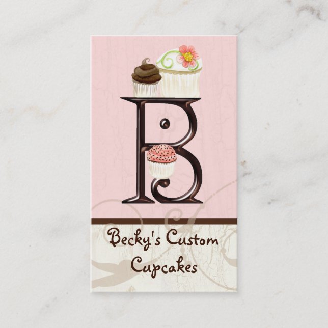 Lettre B Monogram Dessert Boulangerie Cartes de vi (Devant)