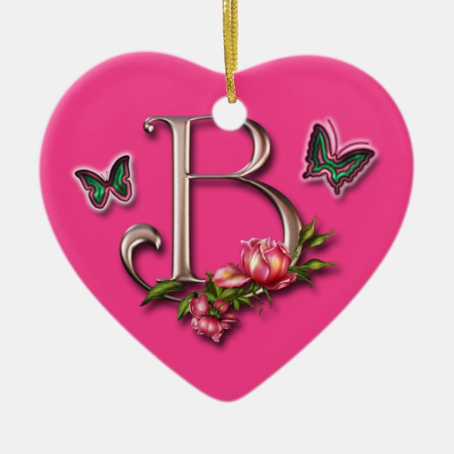 LETTRE B - ORNEMENT DE MONOGRAMME DE COEUR (Devant)