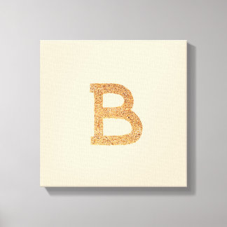 Lettre B sur toile tendue de couleur tan