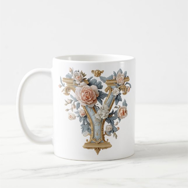 Lettre baroque 'Y' Mug pour une Princesse au café (Gauche)