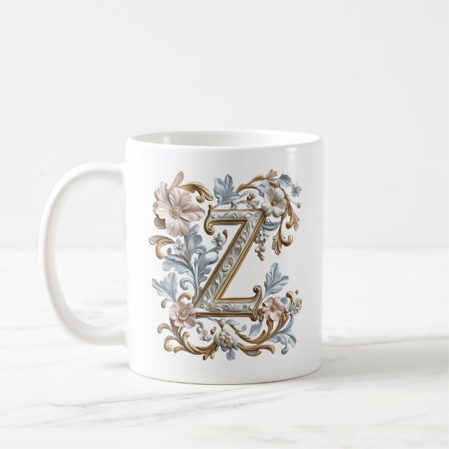 Lettre baroque 'Z' Mug pour une Princesse au café (Gauche)