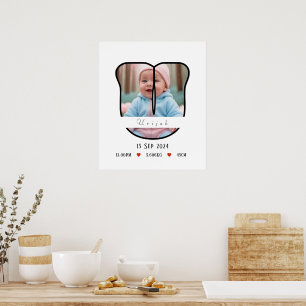 Lettre bébé personnalisée U avec affiche frontière