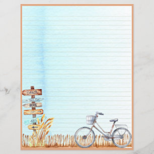 LETTRE Bicyclette ÉTÉ BORD DE LA PLAGE Papier