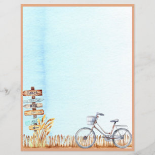 LETTRE Bicyclette Été BORD DE PLAGE Papier non ali