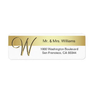 Lettre blanche de monogramme de feuille d'or noire