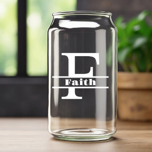 Lettre blanche minimaliste F Monogramme et nom per