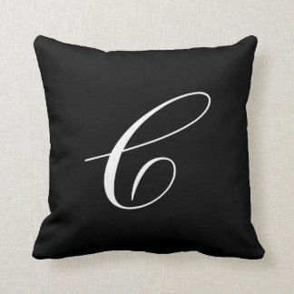 Lettre C Coussin de monogramme noir
