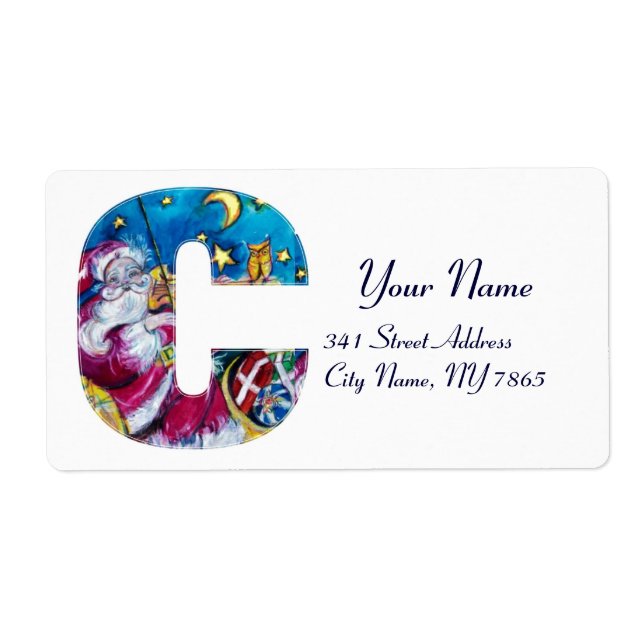 LETTRE C DE NOËL / MONOGRAM PÈRE NOËL INSPIRÉ (Devant)