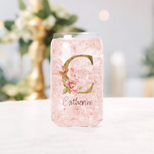 LETTRE C D'HUILE D'OR ROUGE ROSE BLANCHE