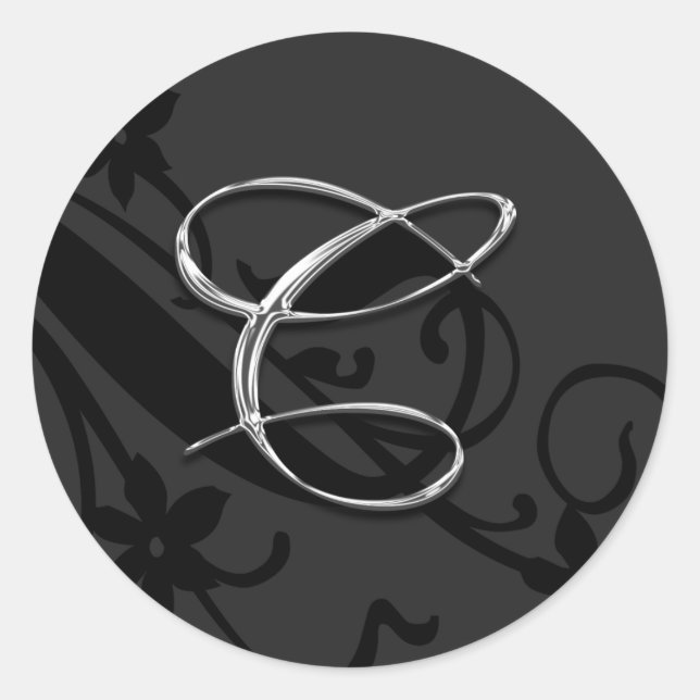 LETTRE C MONOGRAPHIQUE Sticker Mariage Enveloppe (Devant)