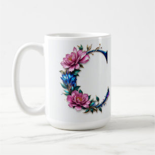 Lettre C Mug de café - Design floral pour le don