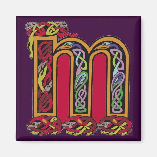 Lettre celtique 'M' - Magnet (Devant)