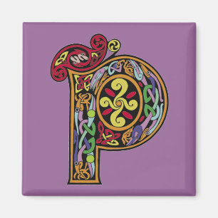 Lettre celtique 'P' - Magnet